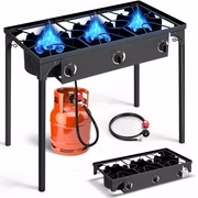 Ktaxon 3 Burner Outdoor Propane Camping Stove with Stand