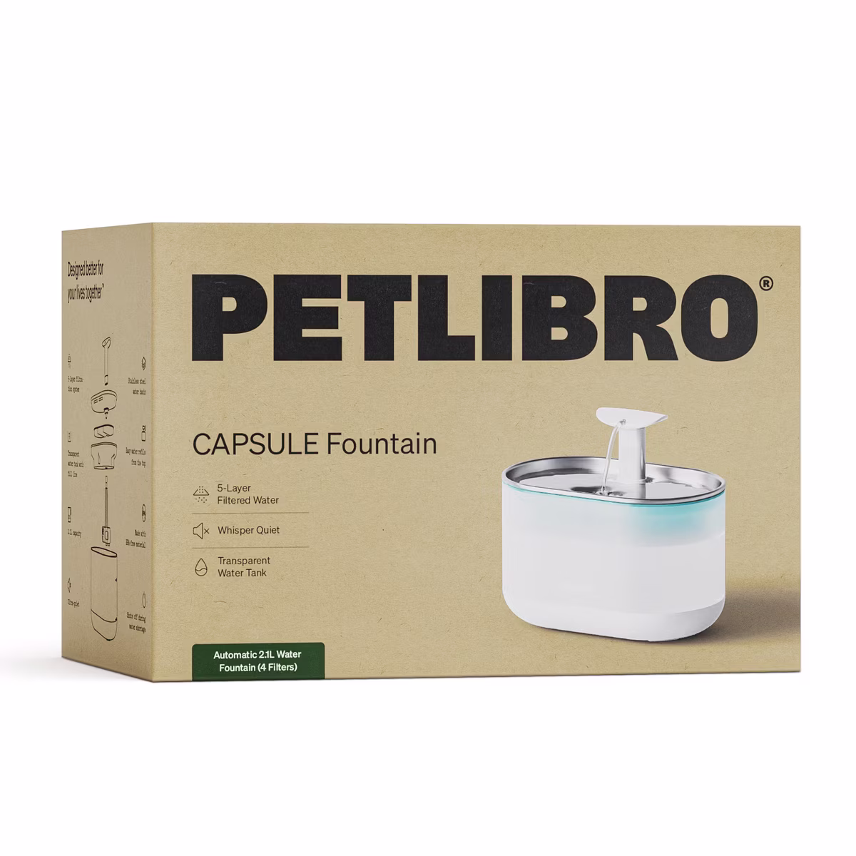Capsule Stainless Steel Cat Water Fountain