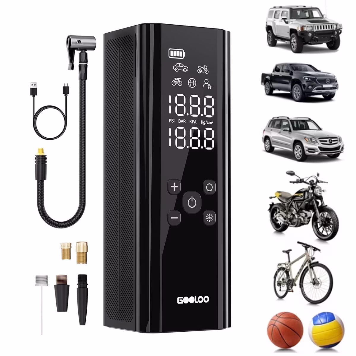 GOOLOO GT150 Cordless Tire Inflator with 7500mAh Battery