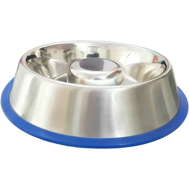 Mr. Peanut's Slow Feed Anti Bloat Dog Bowl with Bonded Silicone Base