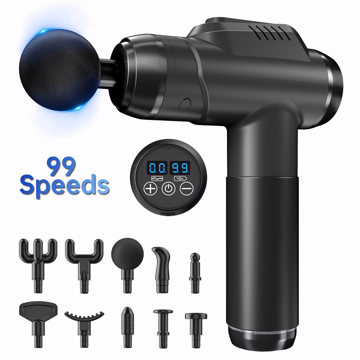 Cshidworld Deep Tissue Percussion Massage Gun (10 Heads, 99 Speeds)