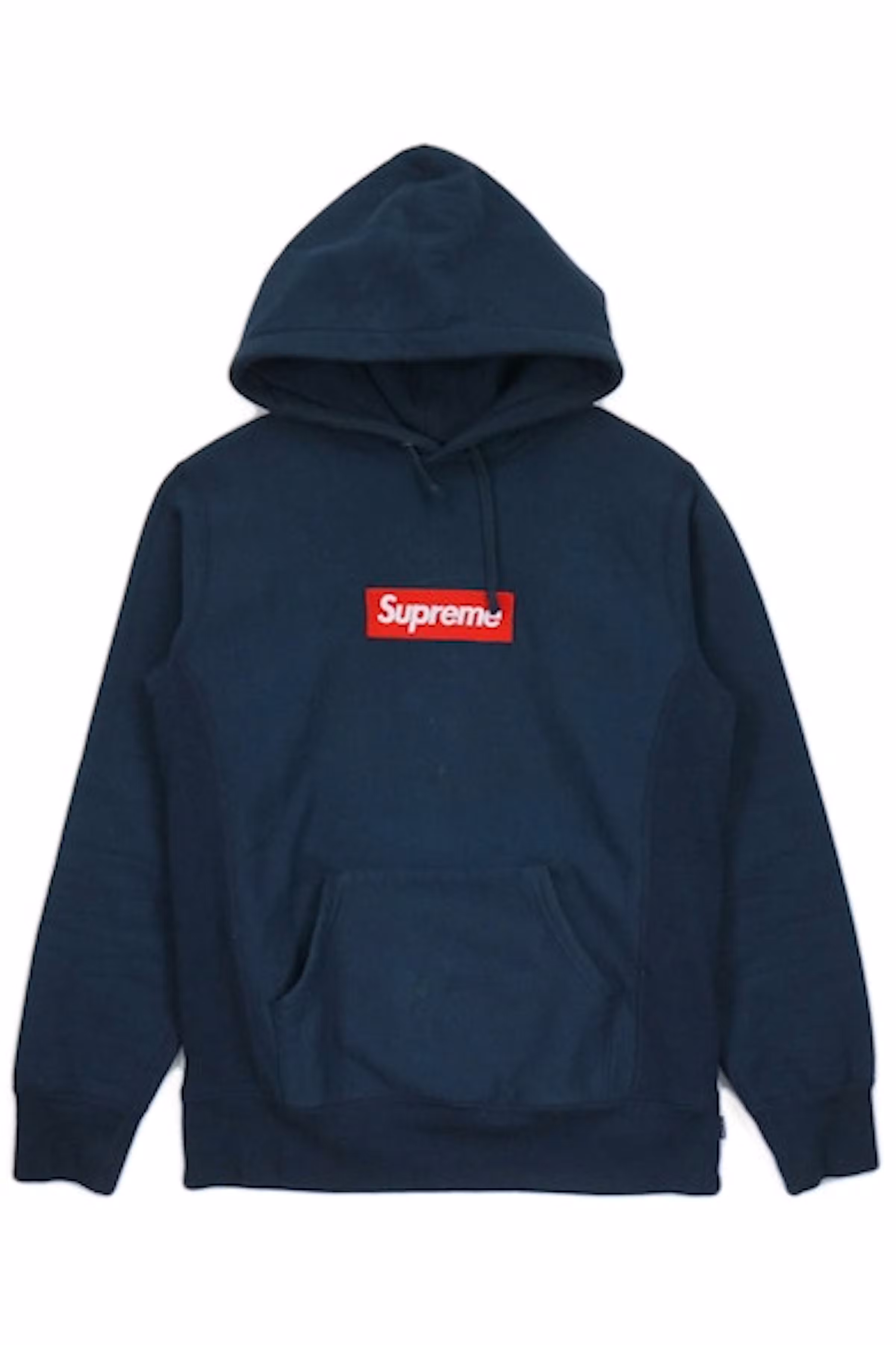Supreme Women's Medium Box Logo Hooded Cotton Navy Blue Sweatshirt