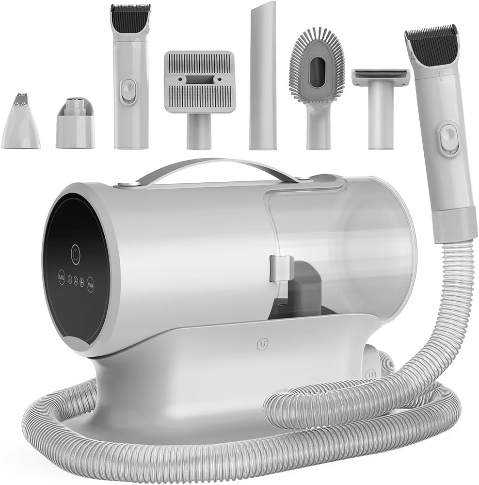 Airrobo PG100 Vacuum Pet Grooming Kit and Clipper Set