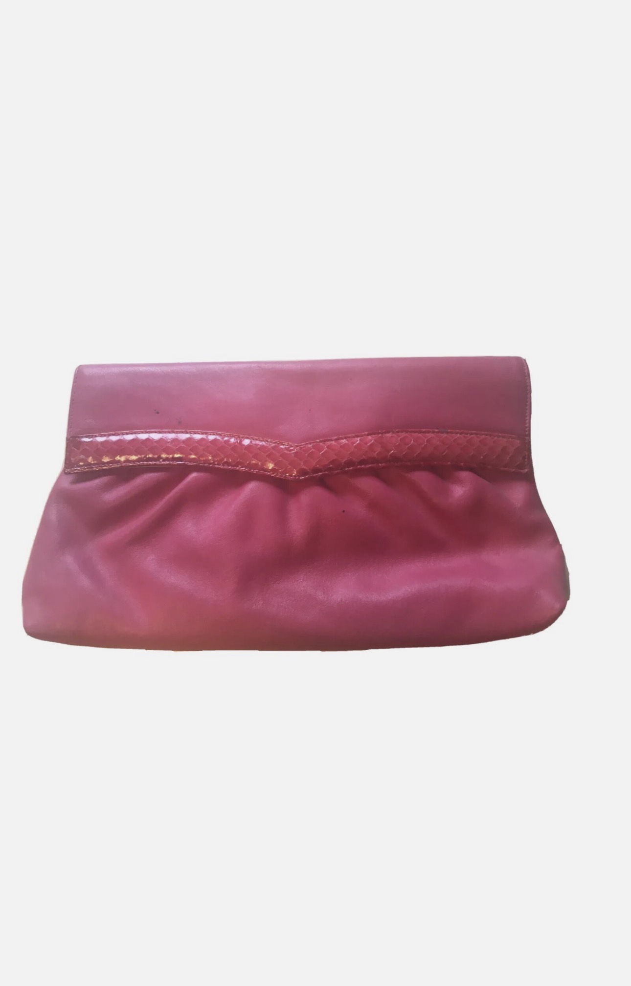 Vintage Red Leather Medium Clutch Bag by Supreme
