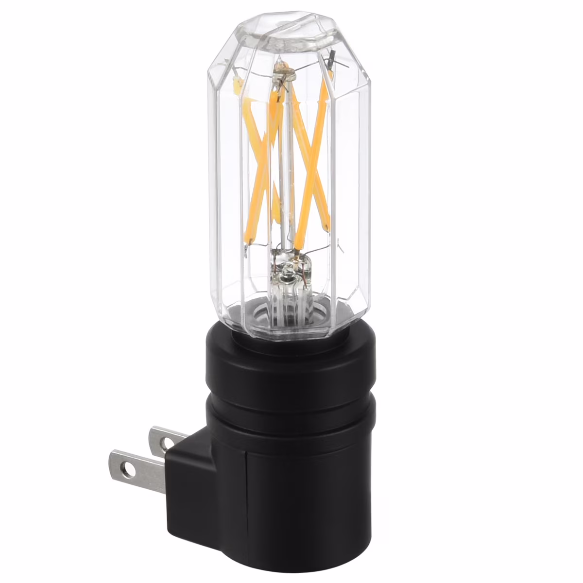 Better Homes & Gardens 4.25" Matte Black Vintage LED Plug-In Night Light, Soft White