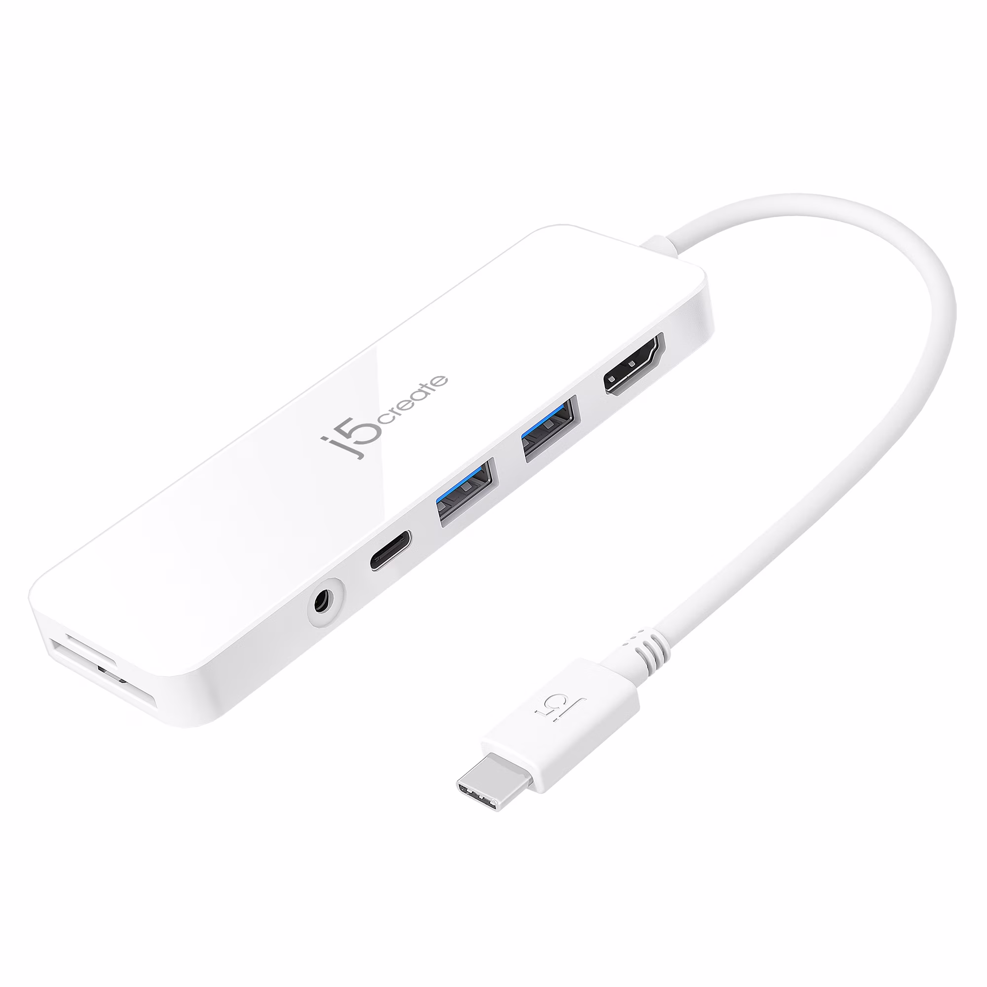 j5create USB-C Multi-Port Hub, White, JCD373