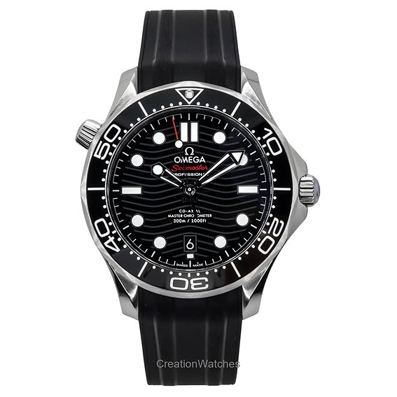 Omega Seamaster Rubber Strap Black Dial Automatic Diver's 210.32.42.20.01.001 300M Men's Watch