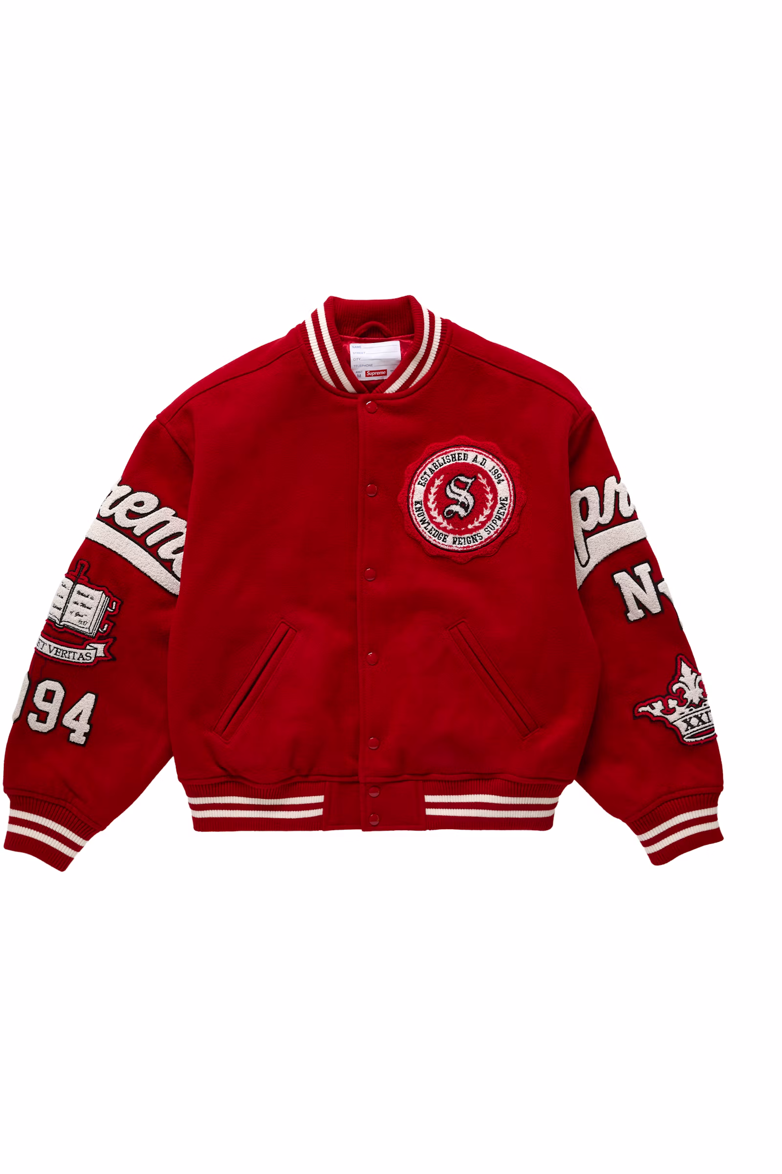 Supreme Wool Varsity Jacket - Red (Medium)