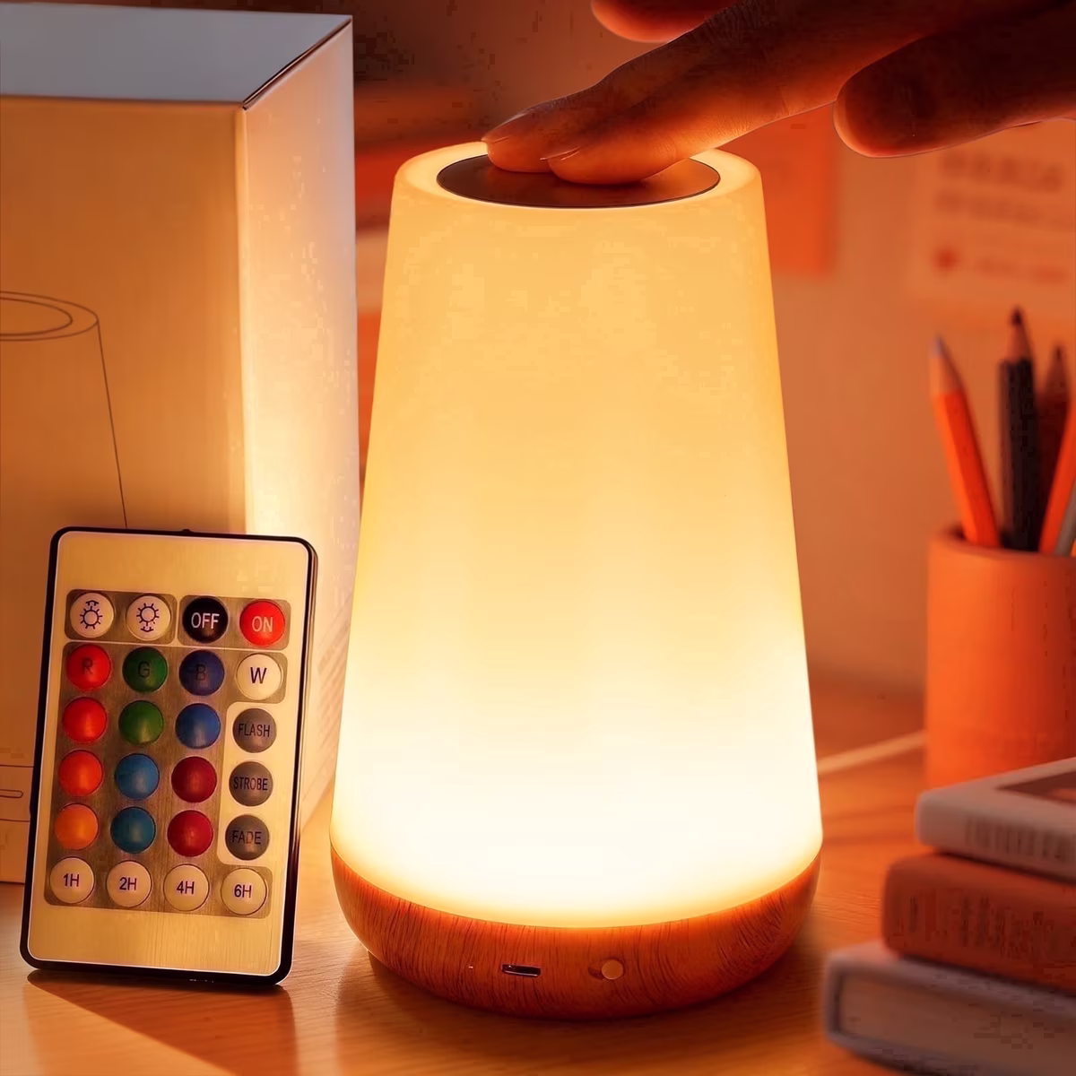 Noahstrong Dimmable Touch Night Light Lamp with 13 RGB Colors