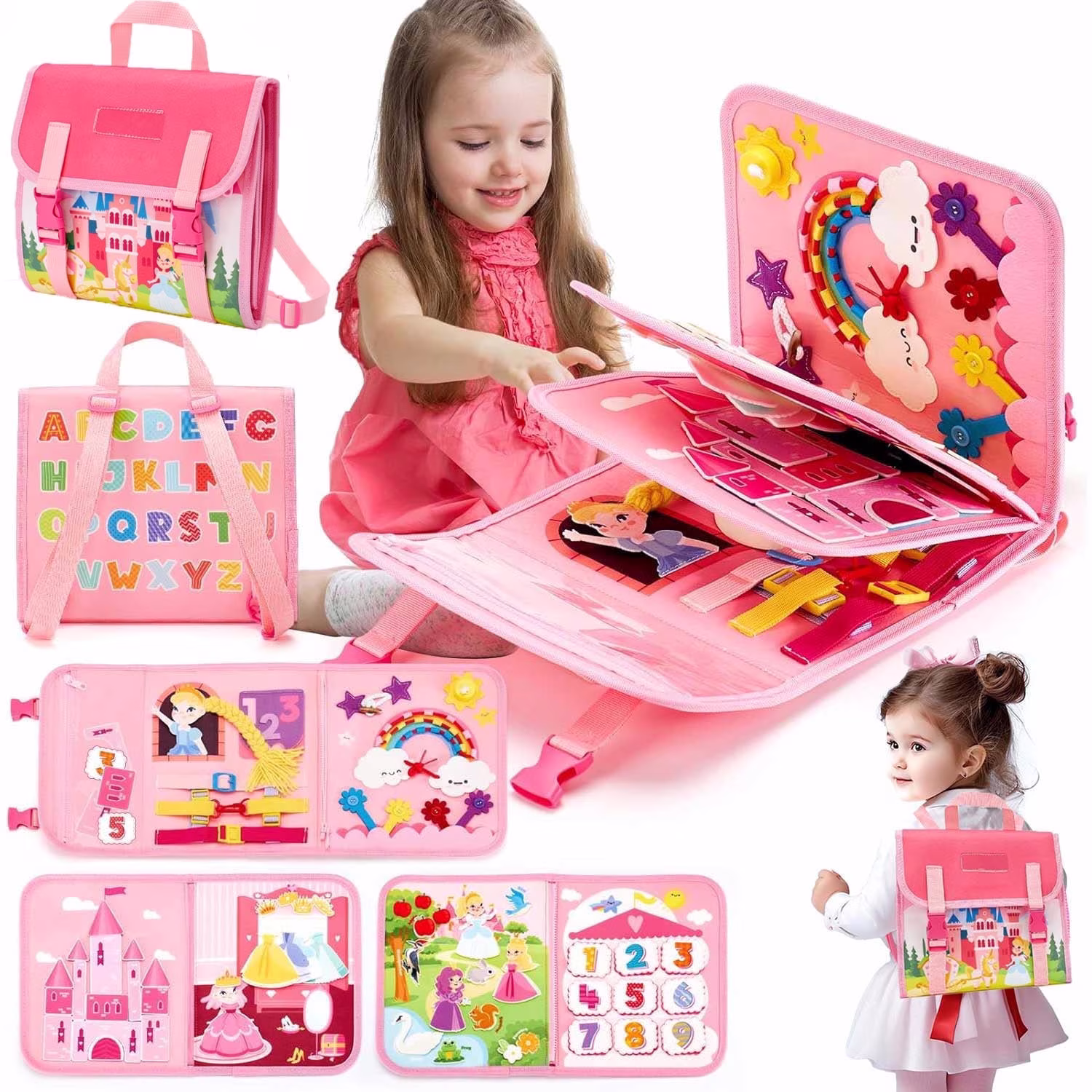 Montessori Busy Board Toy for Toddlers 1-3