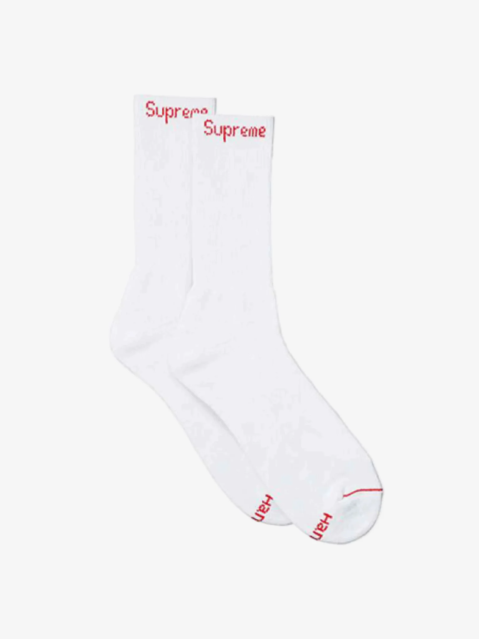 Supreme Hanes Crew Socks (4 Pack) White