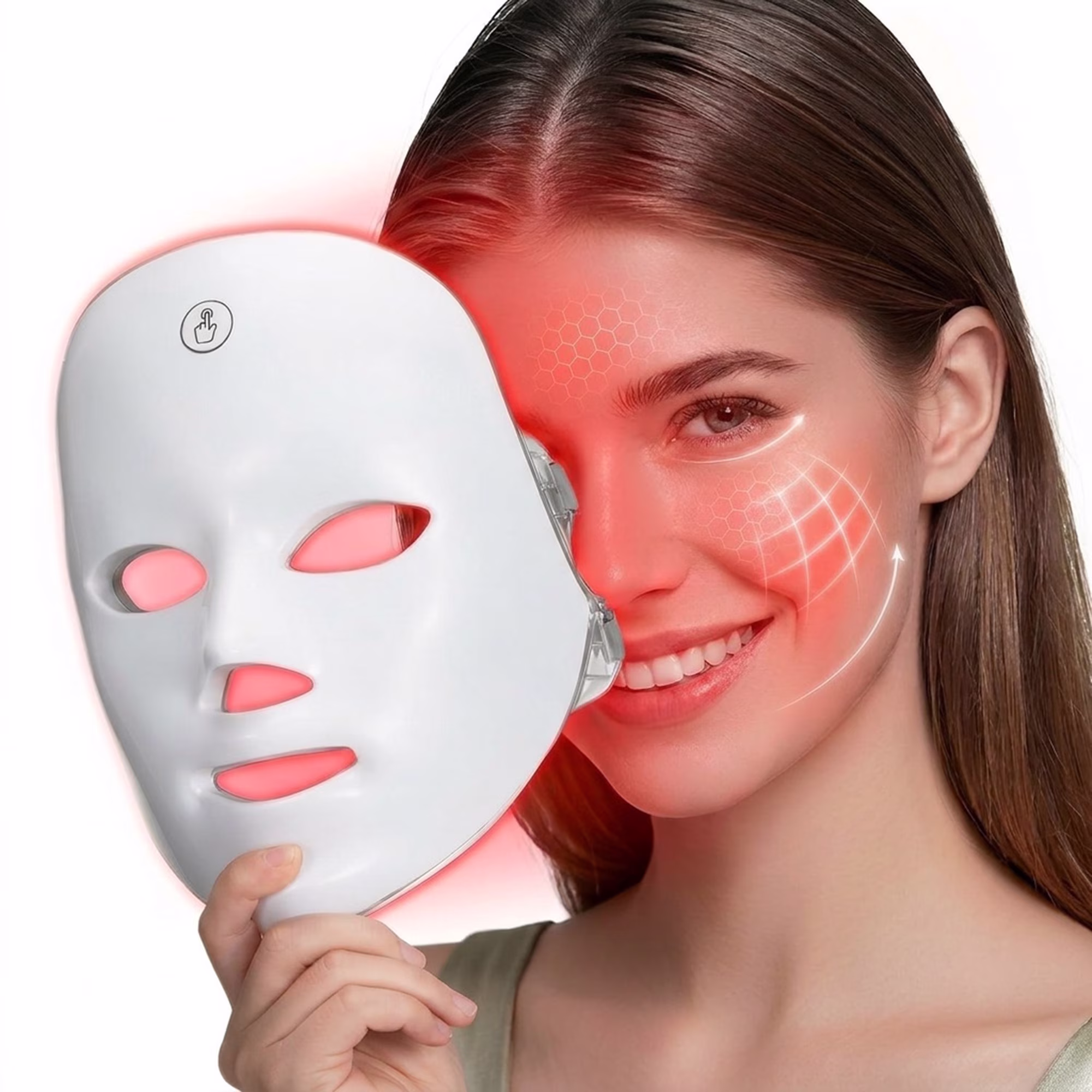 INSMART 7-Color LED Red Light Therapy Face Mask