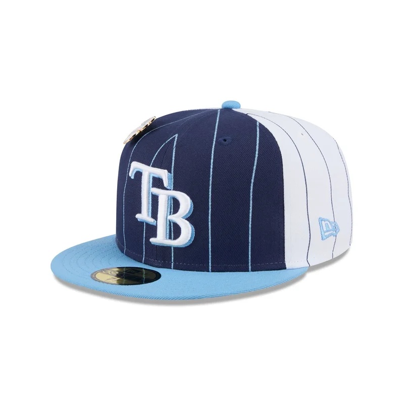 New Era Tampa Bay Rays Pinstripe League Pin 59FIFTY Fitted Hat