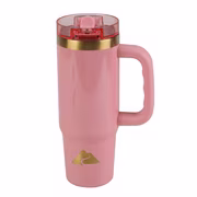 Ozark Trail 30 oz Stainless Steel Travel Tumbler with Handle and Flip Straw Lid, Rose Shimmer