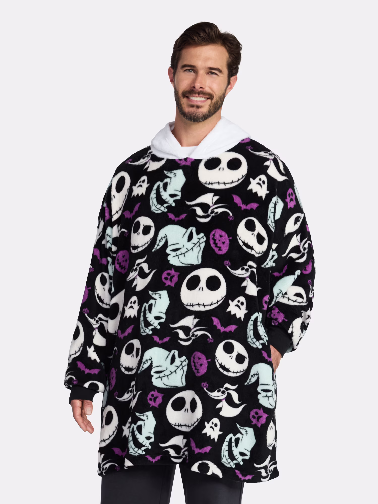 Nightmare Before Christmas Men's Oversized Graphic Hoodie