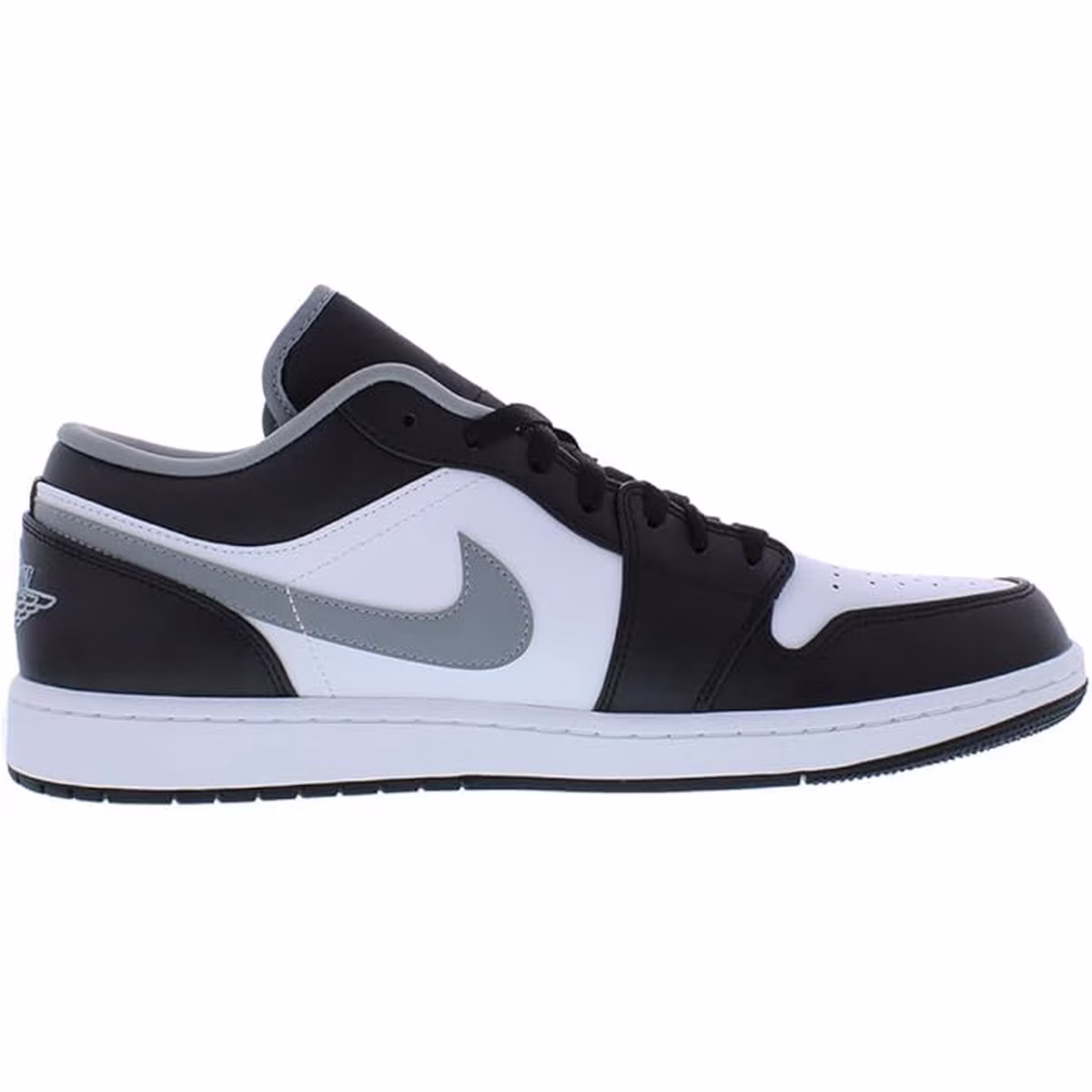 Men's Air Jordan 1 Low Black/Particle Grey-White (Style 553558 040) - Size 9