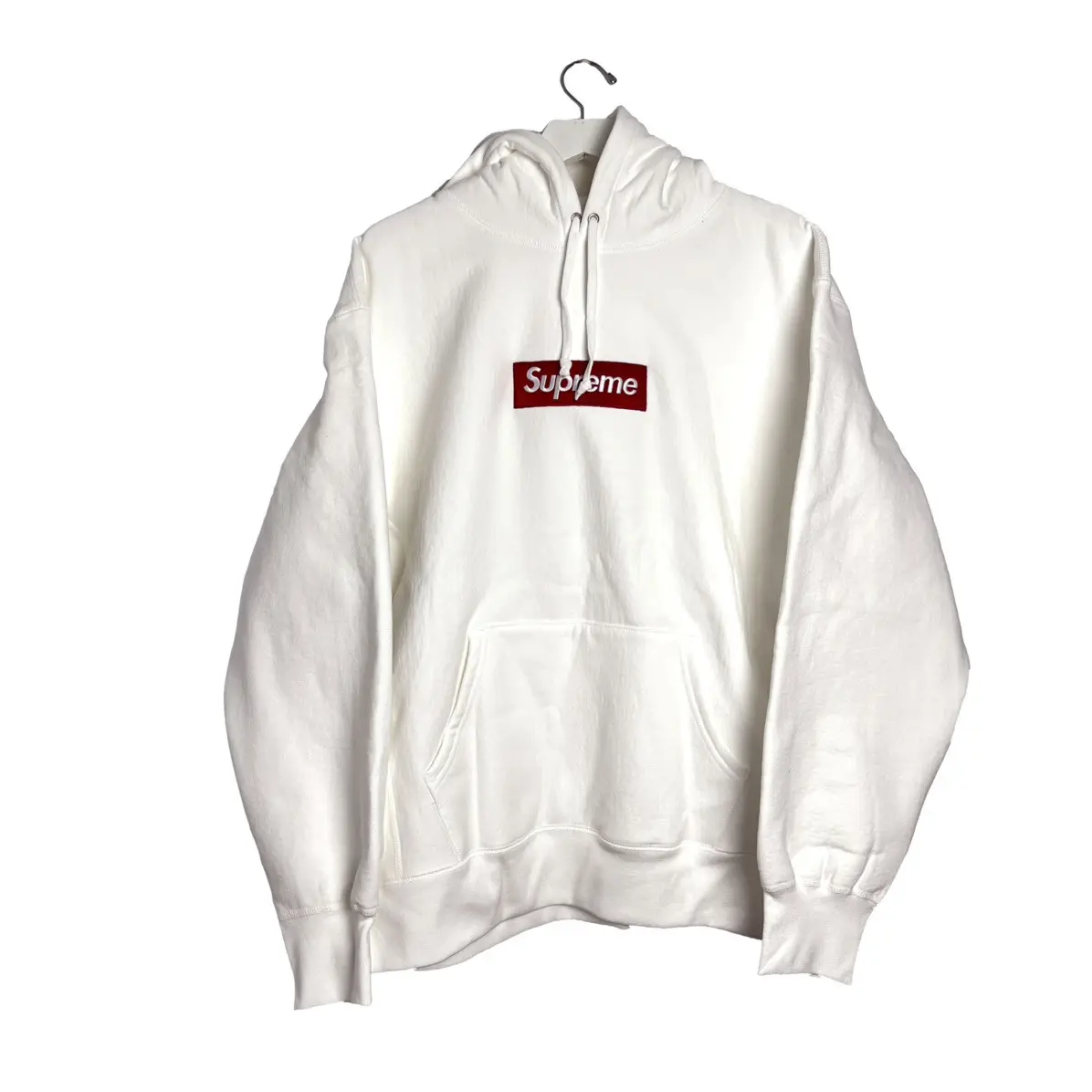 Supreme Box Logo Hoodie FW21 White/Red Size Large