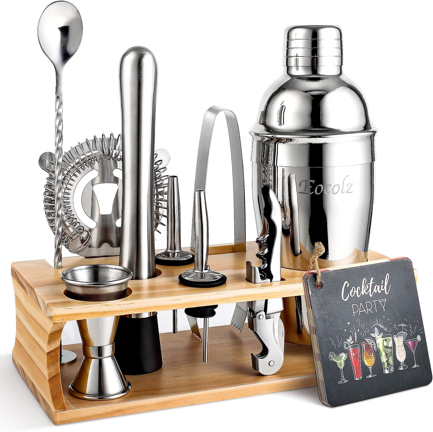 Stainless Steel Cocktail Shaker Bar Tool Set (5 to 8 Pieces)