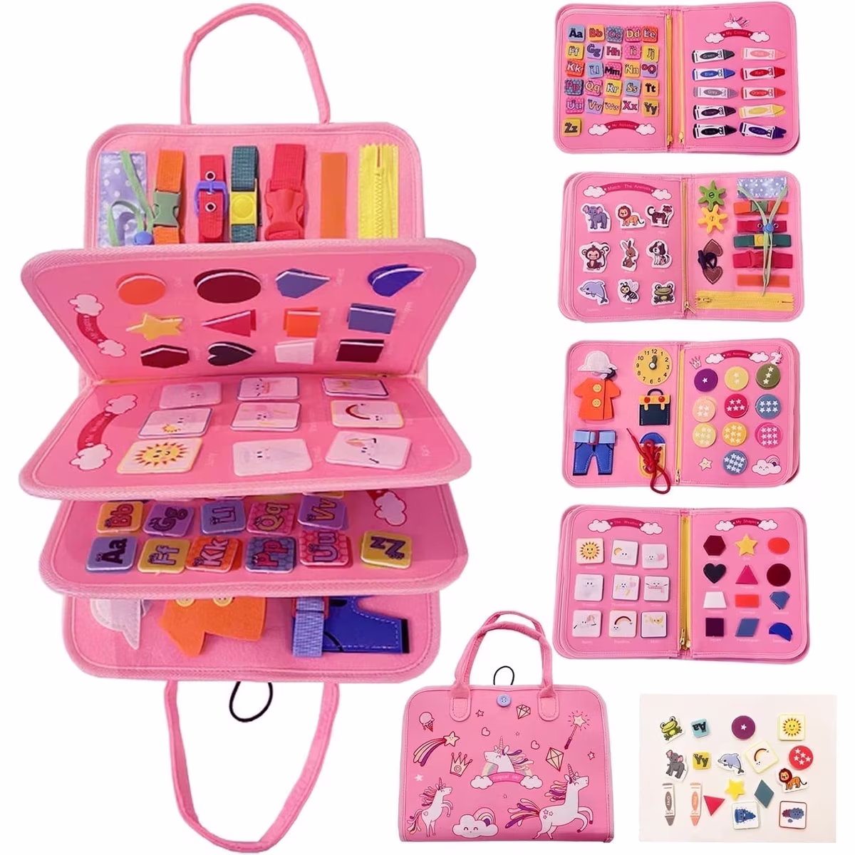 Beautysureup 8-in-1 Montessori Busy Board for Toddlers