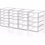 4-Set Acrylic Storage Organizer with 20 Clear Drawers