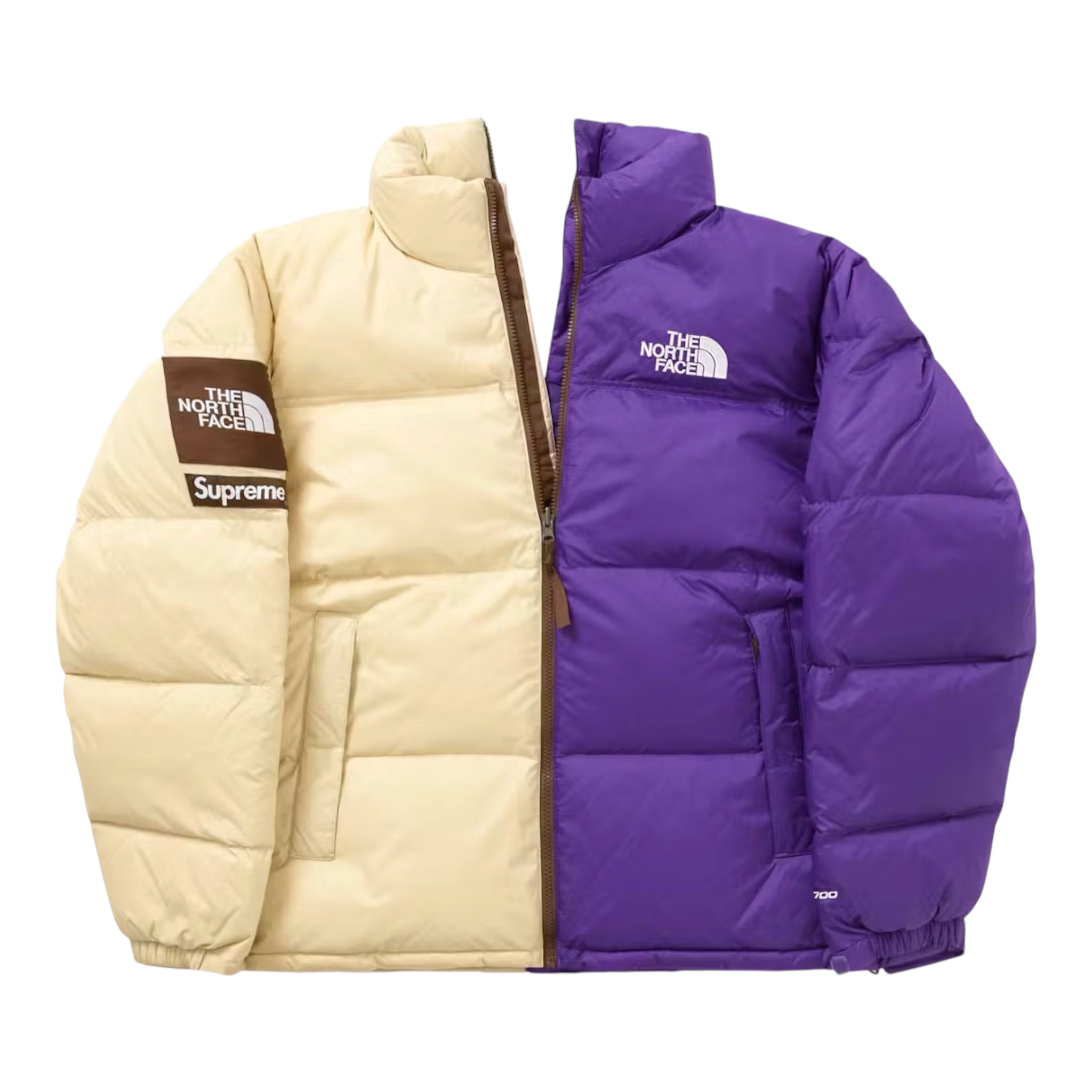 Supreme X The North Face Split Nuptse Men Jacket - Tan