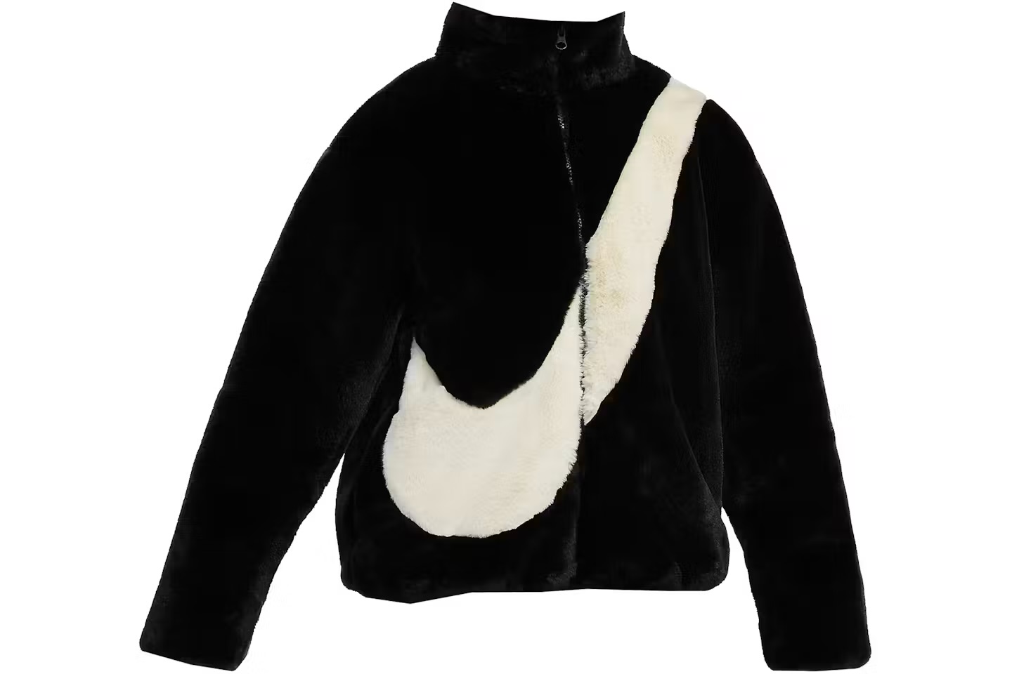 Nike Women's Oversized Swoosh Logo Jacket in Black/Fossil