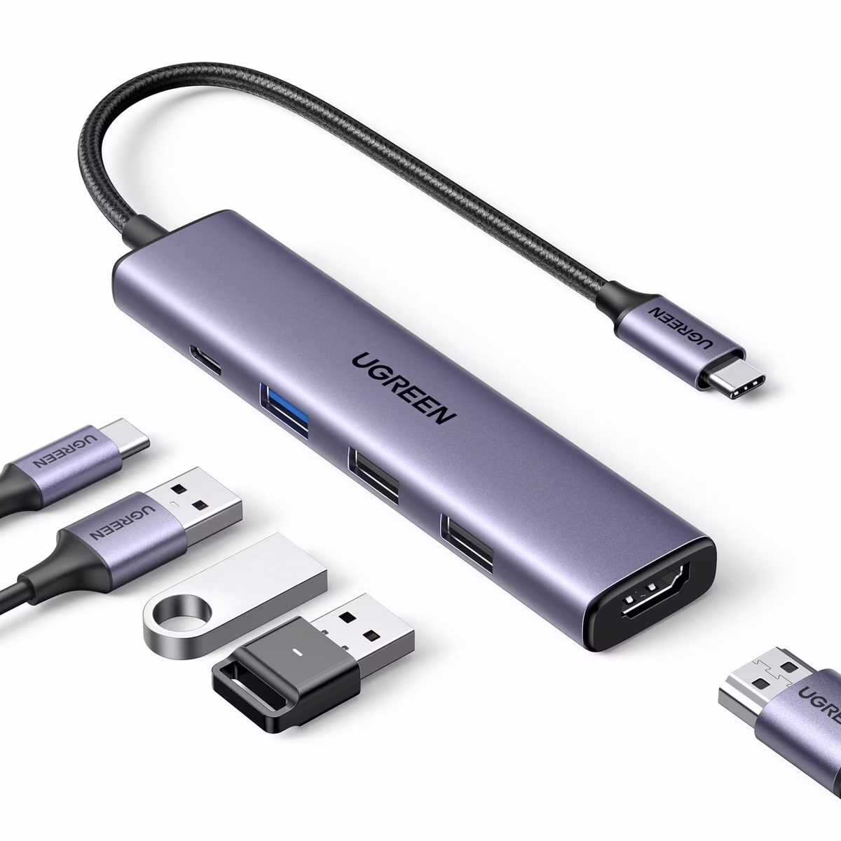 UGREEN 5-in-1 USB-C Hub with 4K HDMI, 100W PD, and USB 3.0/2.0