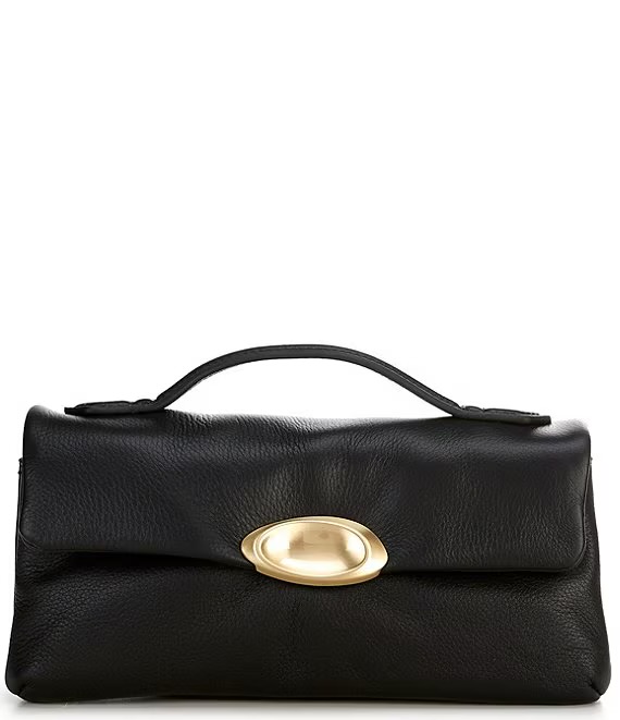 CITRINE Rian Pillow Leather Top Handle East-West Convertible Clutch Bag