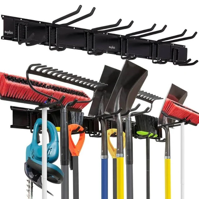 Metal Wall Mounted Garage Tool Storage Rack - 8 Piece Set