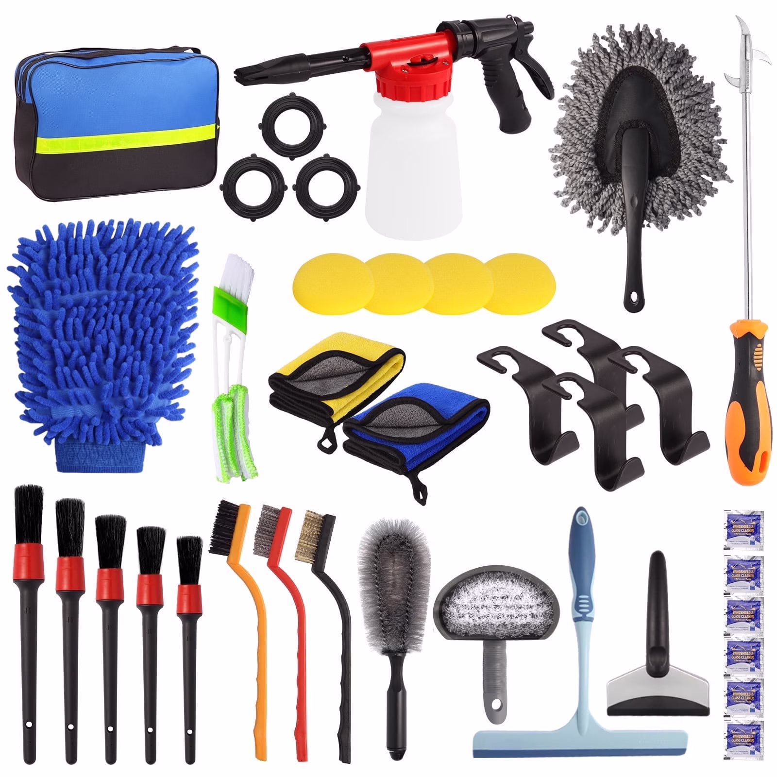 37-Piece Car Wash Detailing Kit with Foam Gun Sprayer and Cleaning Tools