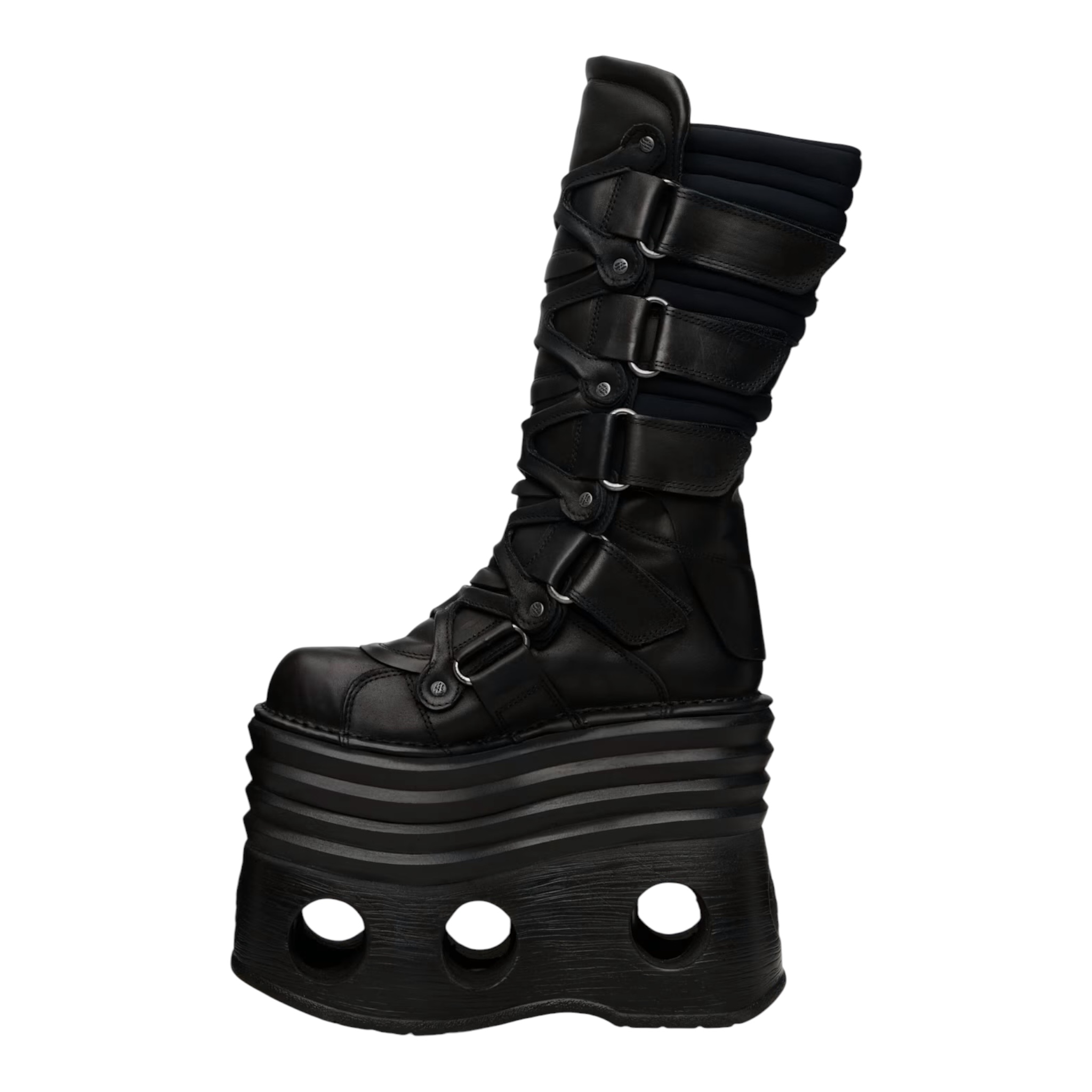 VETEMENTS Black New Rock Edition Platform Tower Boots
