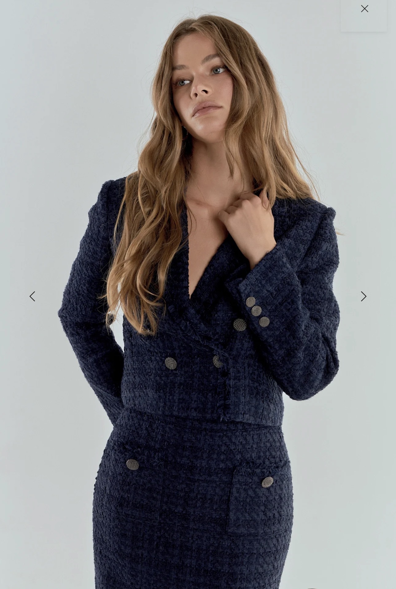 Endless Rose Women's Boucle Tweed Double Breast Jacket