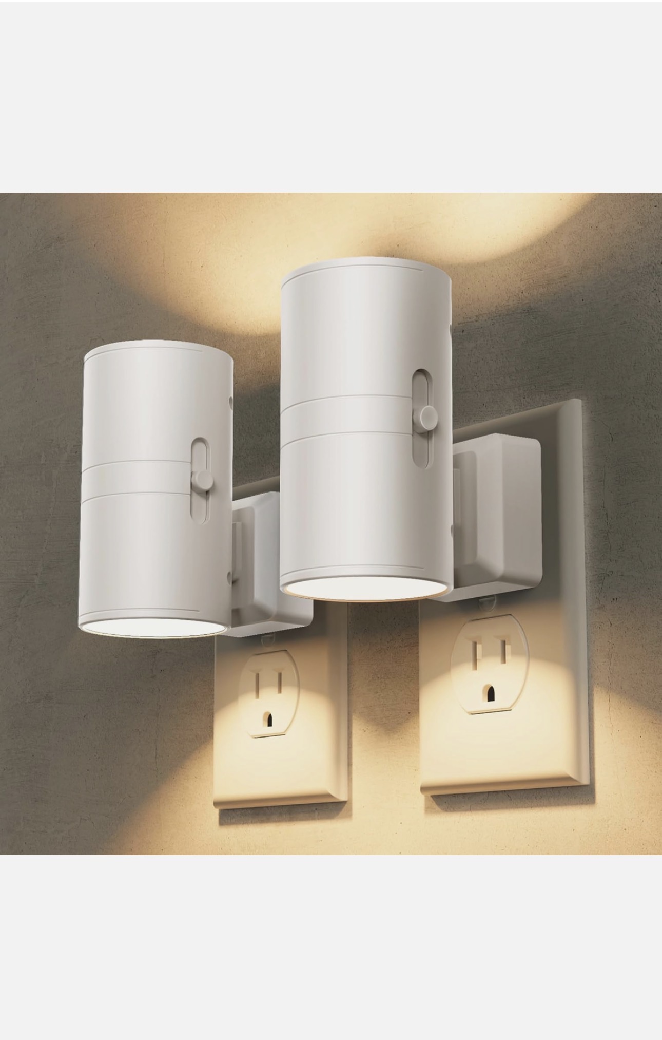 Dimmable LED Plug-In Night Light 2-Pack with Dusk-to-Dawn Sensor (3000K Soft White)